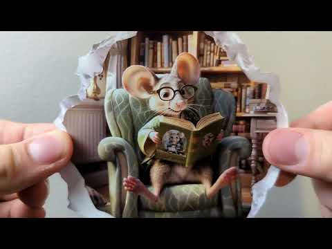 Cozy Reading Mouse Hole Decal