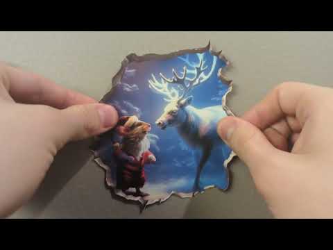 Santa and Reindeer Mouse Hole Decal