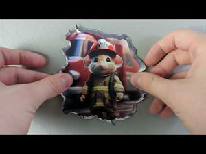 Firefighter Mouse Hole Decal