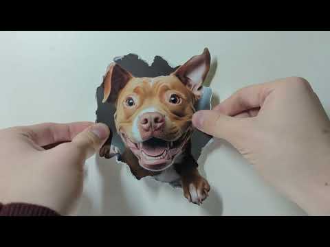 Pitbull Dog Hole Decal