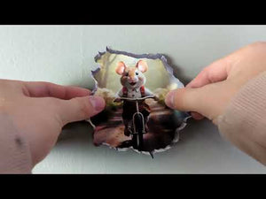 Little Biker Boy Mouse Hole Decal