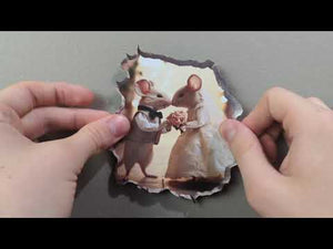 Bride and Groom Marriage Mouse Hole Decal