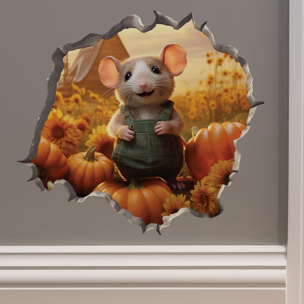 Pumpkin Patch Mouse decal on wall