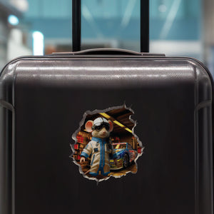 Rac Car Driver Mouse decal on luggage