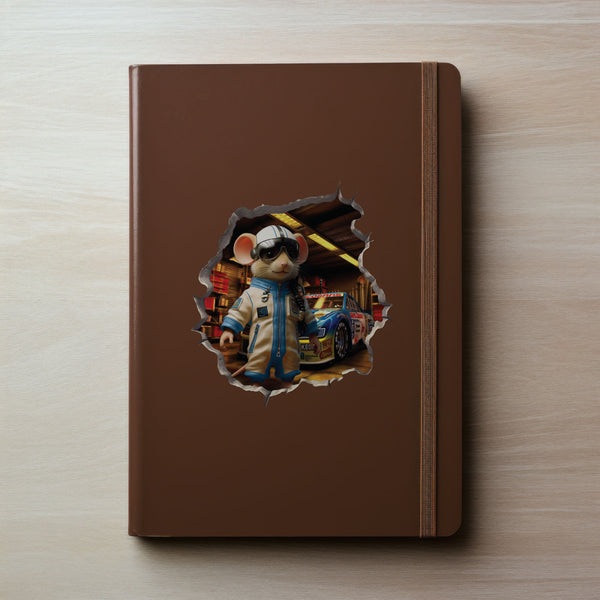 Rac Car Driver Mouse decal on notebook
