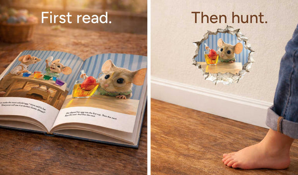 Wallington Mice Easter Tales Hardback Book with Mouse Hole & Egg Decals