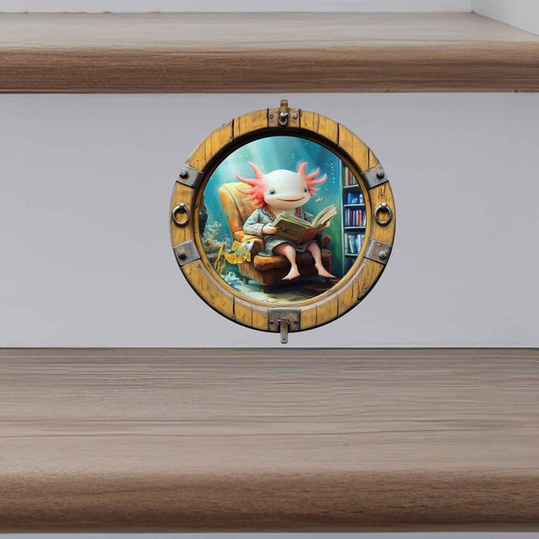 Reading Axolotl Hole Decal - My Wonderful Walls
