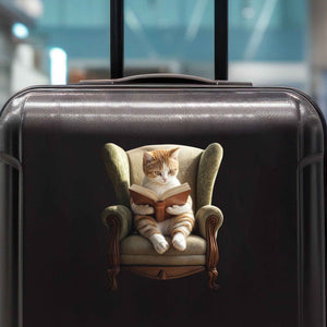 Reading Cat Decal - My Wonderful Walls