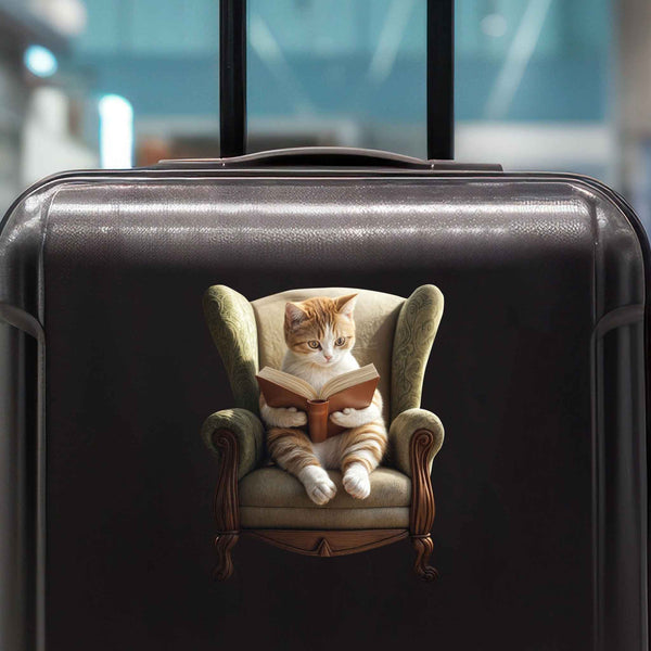 Reading Cat Decal - My Wonderful Walls