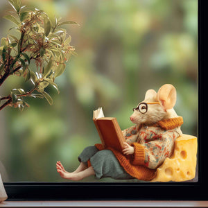 Reading Cheese Mouse Decal - My Wonderful Walls