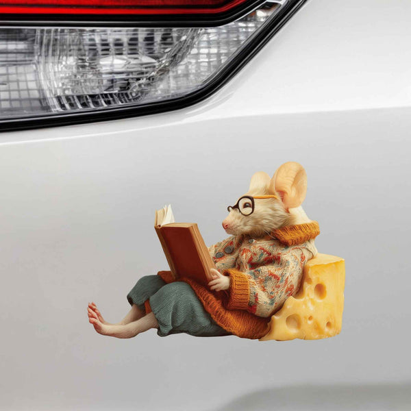 Reading Cheese Mouse Decal - My Wonderful Walls