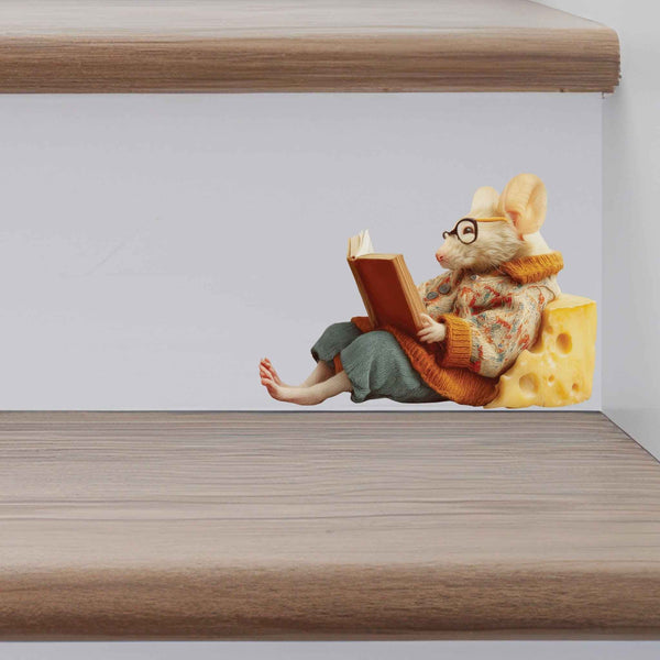 Reading Cheese Mouse Decal - My Wonderful Walls