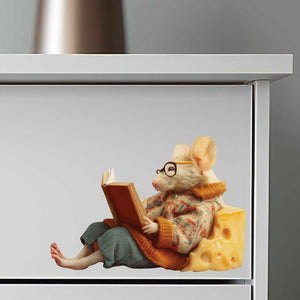 Reading Cheese Mouse Decal - My Wonderful Walls