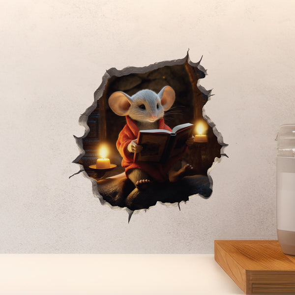 Reading Mouse decal on countertop