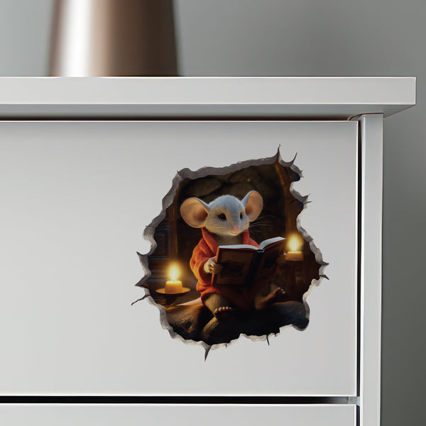 Reading Mouse decal on dresser