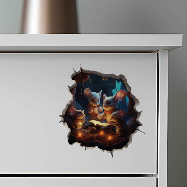 Reading Family Mouse Hole Decal - My Wonderful Walls