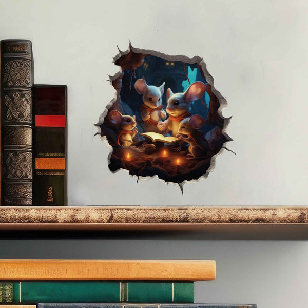 Reading Family Mouse Hole Decal - My Wonderful Walls