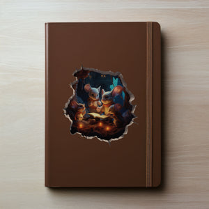 Reading Mouse Family decal on notebook