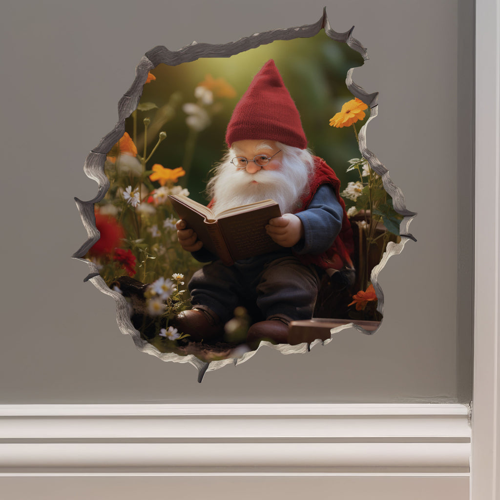 Reading Gnome decal on wall