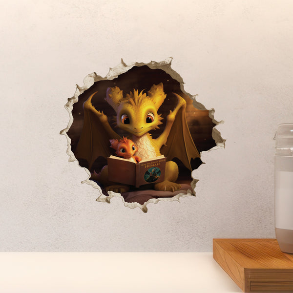 Dragon Parent and Child Reading decal above countertop