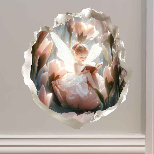 Reading Tulip Fairy Hole Decal - My Wonderful Walls
