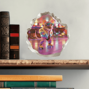 Roller Skating Mouse Hole Decal - My Wonderful Walls
