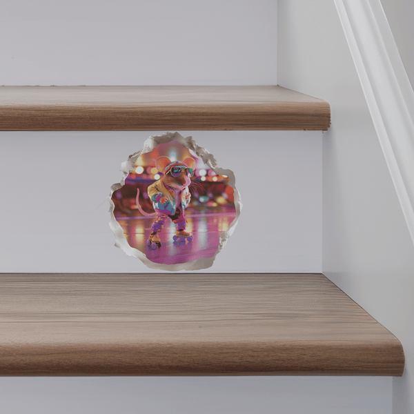 Roller Skating Mouse Hole Decal - My Wonderful Walls
