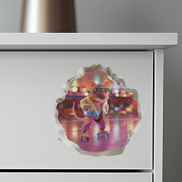 Roller Skating Mouse Hole Decal - My Wonderful Walls