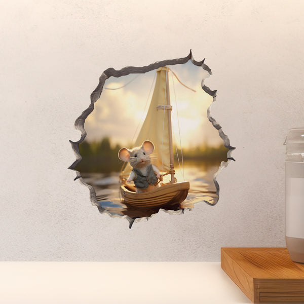 Sailboat Mouse decal above countertop