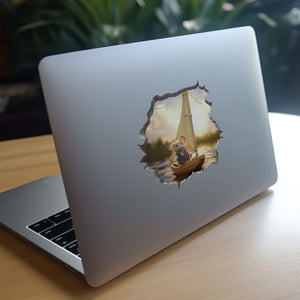 Sailboat Mouse decal on laptop