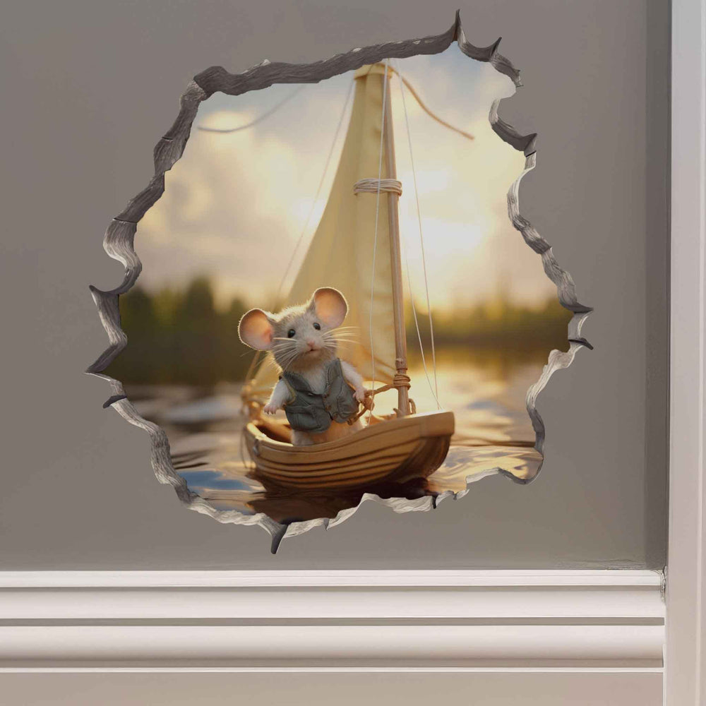 Sailing Mouse Hole Decal - My Wonderful Walls