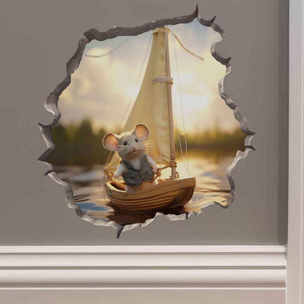 Sailing Mouse Hole Decal - My Wonderful Walls