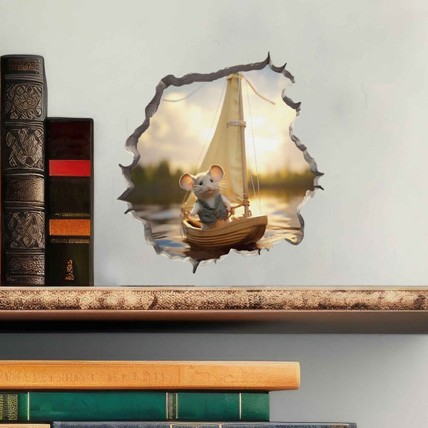Sailing Mouse Hole Decal - My Wonderful Walls