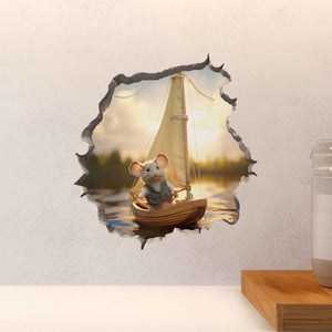 Sailing Mouse Hole Decal - My Wonderful Walls