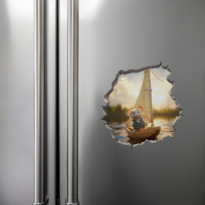 Sailboat Mouse decal on refrigerator