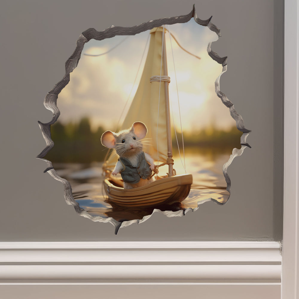 Sailboat Mouse decal on wall