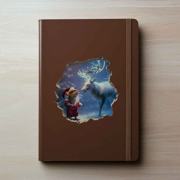 Santa and Reindeer Mouse Hole Decal - My Wonderful Walls