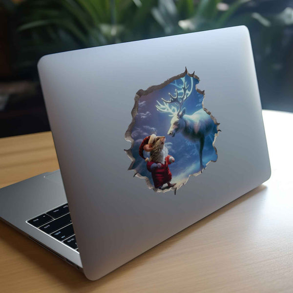 Santa and Reindeer Mouse Hole Decal - My Wonderful Walls