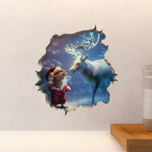 Santa Claus Mouse and Reindeer decal on countertop