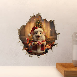 Santa Mouse decal video above countertop