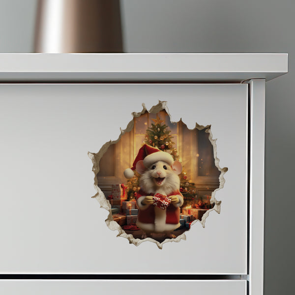 Santa Mouse decal video on dresser