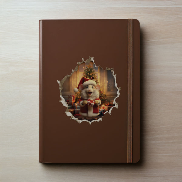 Santa Mouse decal video on notebook