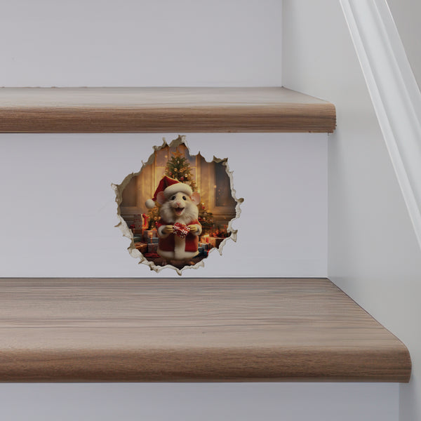 Santa Mouse decal video on stairs