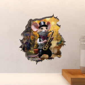 Saxophone Mouse decal on countertop