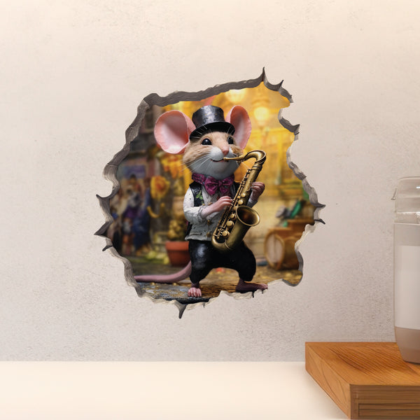 Saxophone Mouse decal on countertop