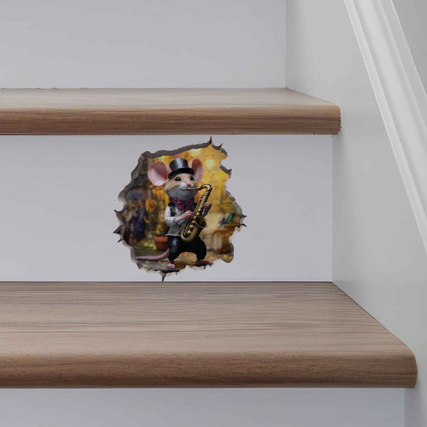Saxophone Mouse Hole Decal - My Wonderful Walls
