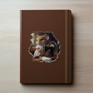 Seamstress mouse decal on notebook