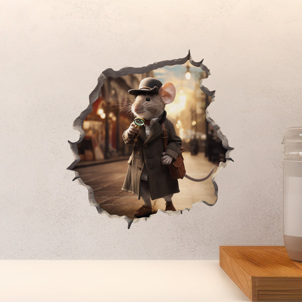 Sherlock Holmes Mouse decal above countertop