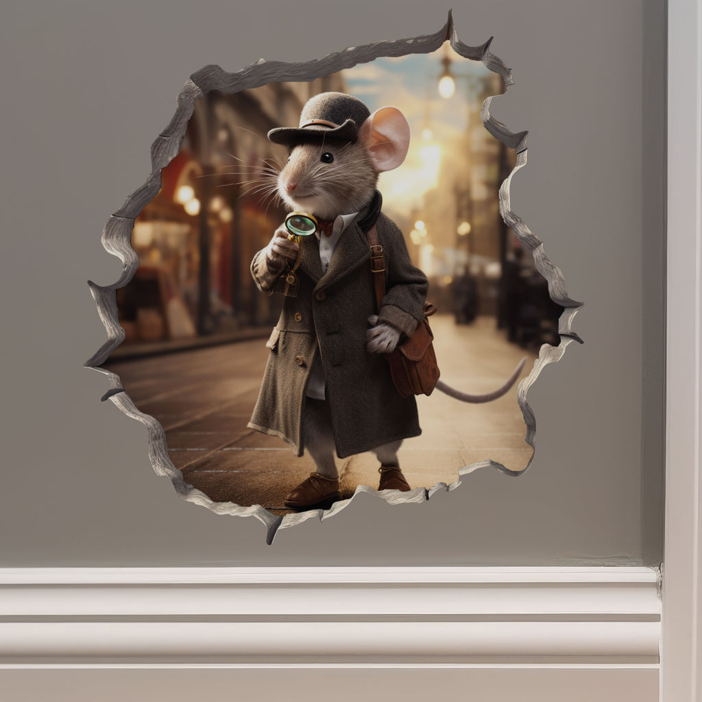 Detective Sherlock Holmes Mouse decal on wall