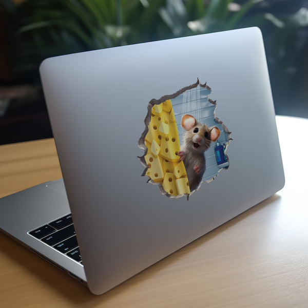 Shower Mouse decal on laptop